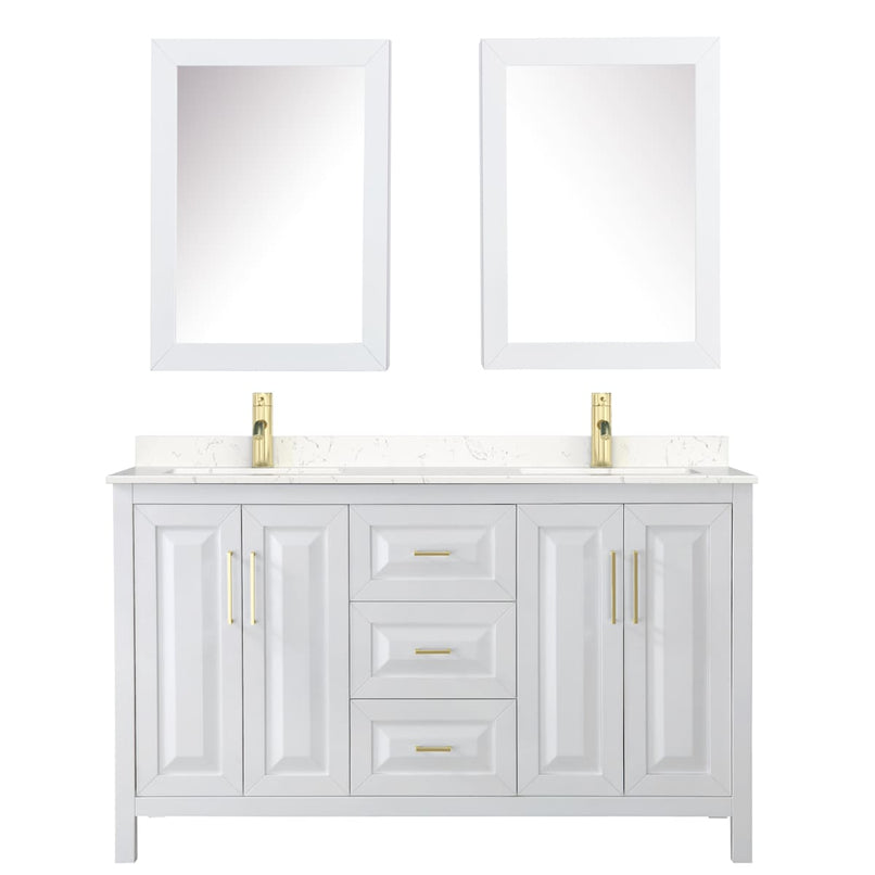 Daria 60" Free Standing Double Basin Vanity Set with Cabinet, Cultured Marble Vanity Top, and Medicine Cabinet - image 3