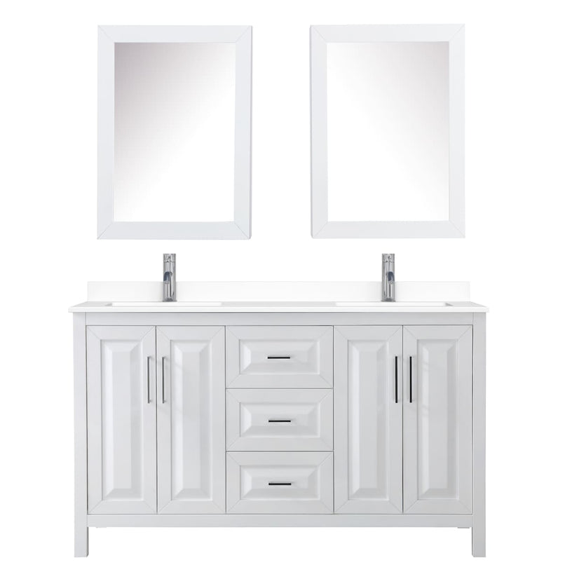 Daria 60" Free Standing Double Basin Vanity Set with Cabinet, Cultured Marble Vanity Top, and Medicine Cabinet - image 6
