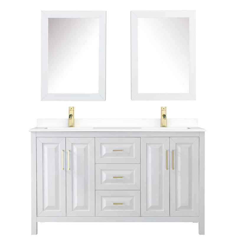 Daria 60" Free Standing Double Basin Vanity Set with Cabinet, Cultured Marble Vanity Top, and Medicine Cabinet - image 9