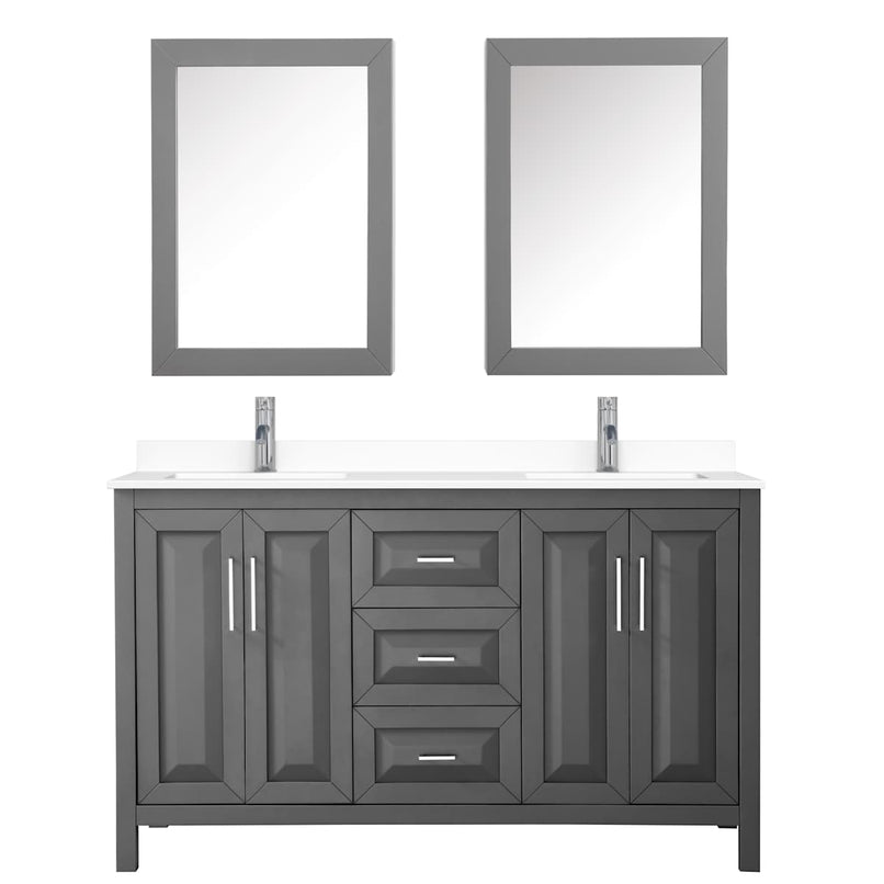 Daria 60" Free Standing Double Basin Vanity Set with Cabinet, Cultured Marble Vanity Top, and Medicine Cabinet - image 13