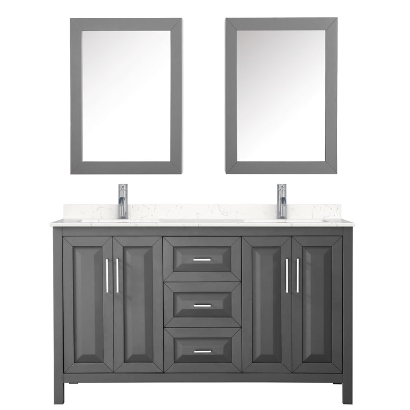 Daria 60" Free Standing Double Basin Vanity Set with Cabinet, Cultured Marble Vanity Top, and Medicine Cabinet - image 15