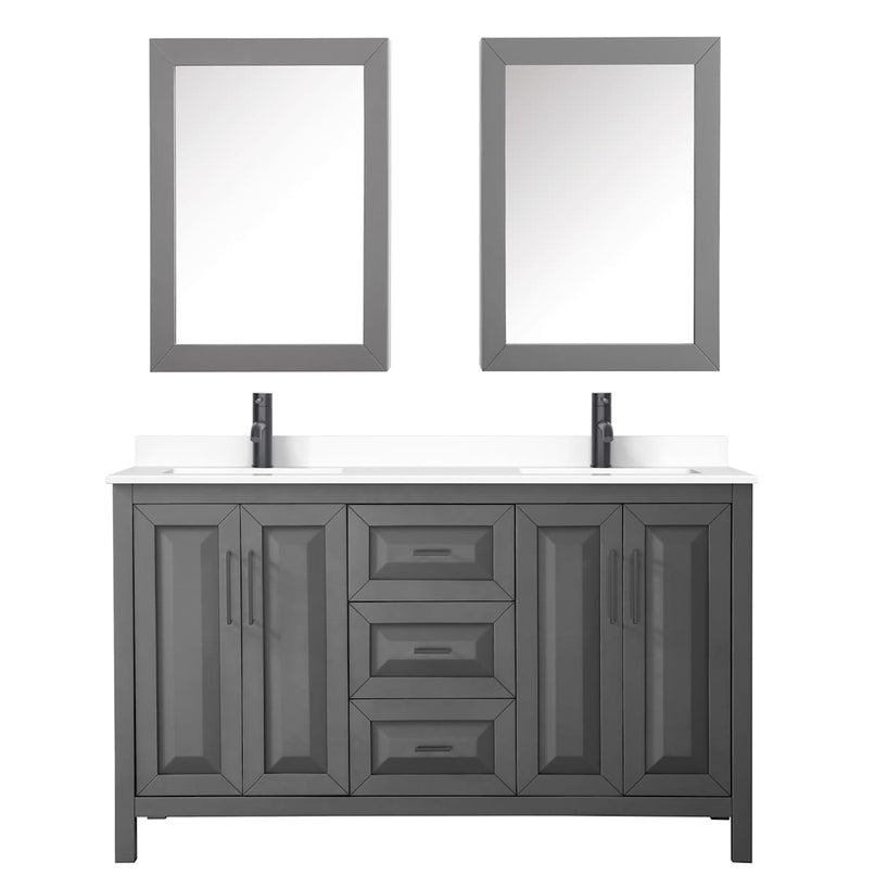 Daria 60" Free Standing Double Basin Vanity Set with Cabinet, Cultured Marble Vanity Top, and Medicine Cabinet - image 16