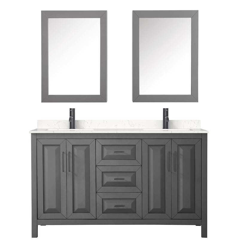 Daria 60" Free Standing Double Basin Vanity Set with Cabinet, Cultured Marble Vanity Top, and Medicine Cabinet - image 17