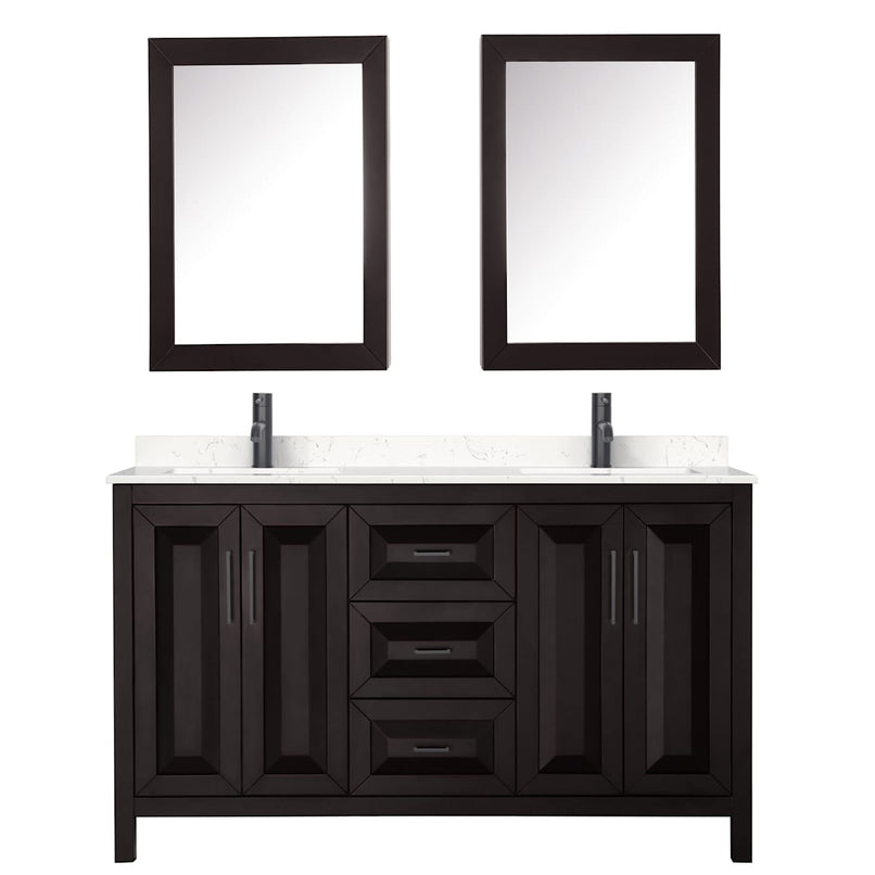 Daria 60" Free Standing Double Basin Vanity Set with Cabinet, Cultured Marble Vanity Top, and Medicine Cabinet - image 20