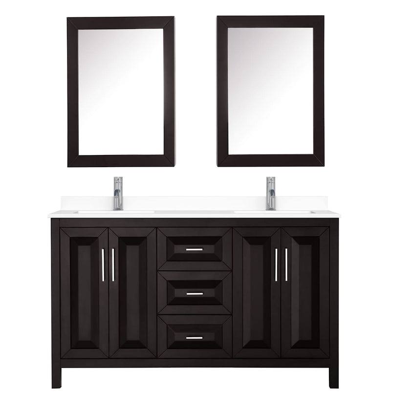 Daria 60" Free Standing Double Basin Vanity Set with Cabinet, Cultured Marble Vanity Top, and Medicine Cabinet - image 21