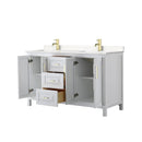 Daria 60" Free Standing Double Basin Vanity Set with Cabinet and Cultured Marble Vanity Top - image 2