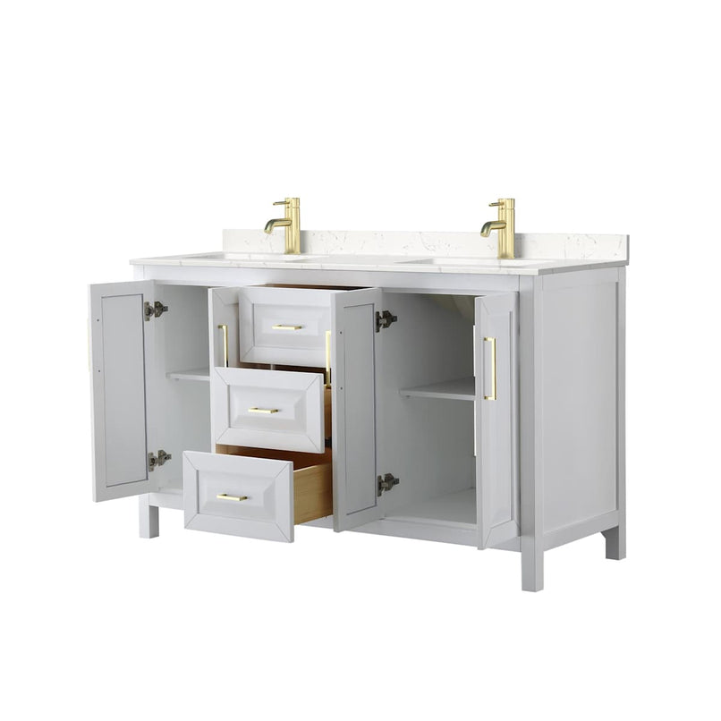 Daria 60" Free Standing Double Basin Vanity Set with Cabinet and Cultured Marble Vanity Top - image 2