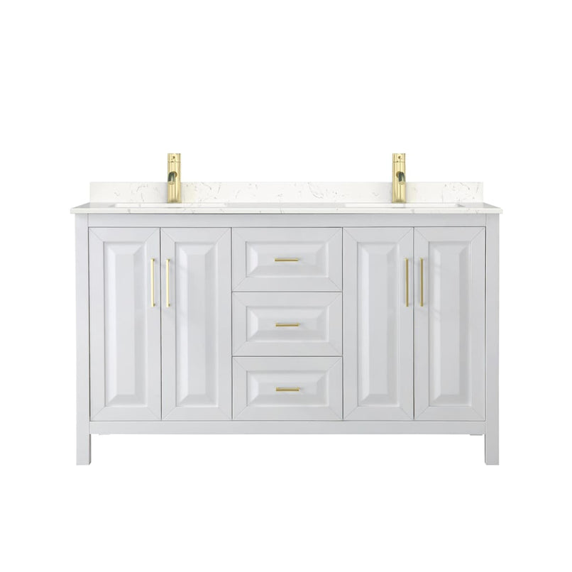 Daria 60" Free Standing Double Basin Vanity Set with Cabinet and Cultured Marble Vanity Top - image 3