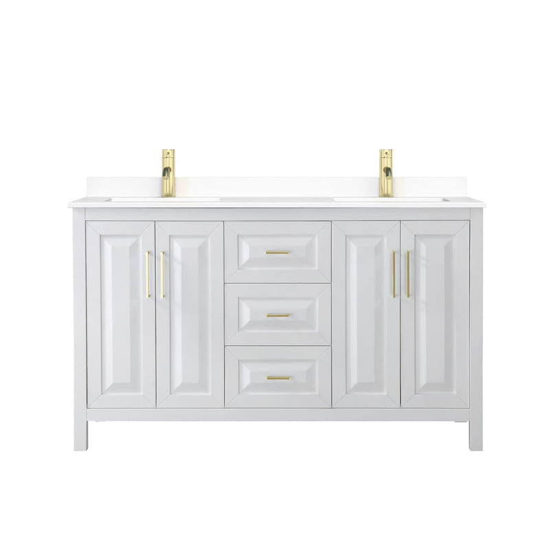 Daria 60" Free Standing Double Basin Vanity Set with Cabinet and Cultured Marble Vanity Top - image 9