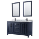 Daria 60" Free Standing Double Vanity Set with MDF Cabinet, Marble Vanity Top, 2 Undermount Sinks, and 2 Framed Mirrors - image 1