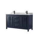 Daria 60" Free Standing Double Vanity Set with MDF Cabinet, Marble Vanity Top, and 2 Undermount Sinks - image 1
