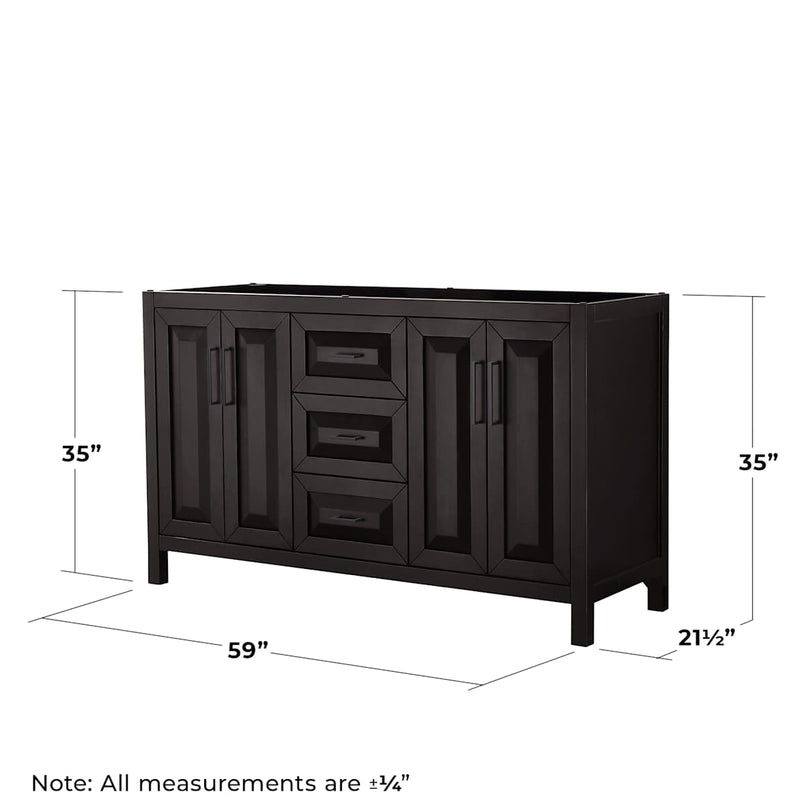 Daria 59" Double Free Standing Vanity Cabinet Only - Less Vanity Top - image 3