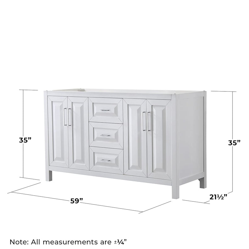 Daria 59" Double Free Standing Vanity Cabinet Only - Less Vanity Top - image 7