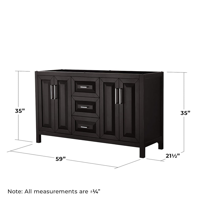 Daria 59" Double Free Standing Vanity Cabinet Only - Less Vanity Top - image 8