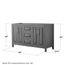 Daria 59" Double Free Standing Vanity Cabinet Only - Less Vanity Top - image 9