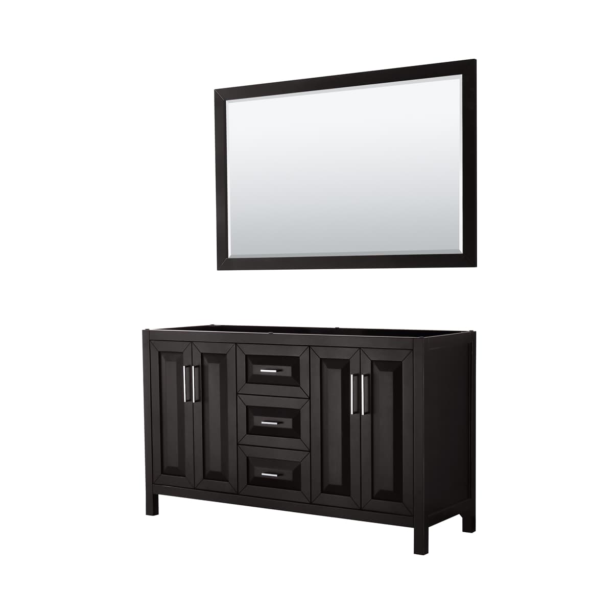 Daria 59" Double Free Standing Vanity Cabinet - Less Vanity Top