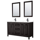 Daria 60" Free Standing Double Basin Vanity Set with Cabinet, Cultured Marble Vanity Top, and Framed Mirror - image 1