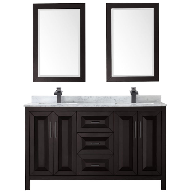 Daria 60" Free Standing Double Vanity Set with MDF Cabinet, Marble Vanity Top, 2 Undermount Sinks, and 2 Framed Mirrors - image 12