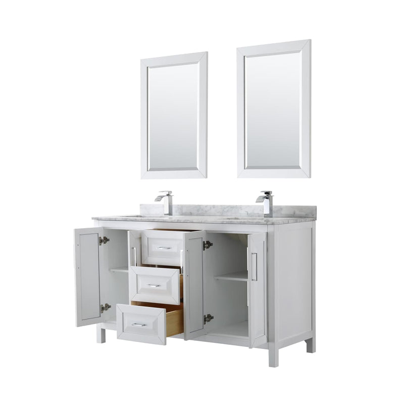 Daria 60" Free Standing Double Vanity Set with MDF Cabinet, Marble Vanity Top, 2 Undermount Sinks, and 2 Framed Mirrors - image 18