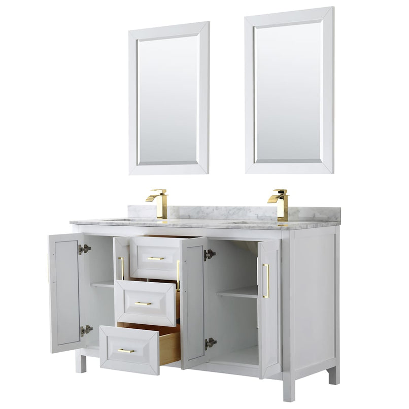 Daria 60" Free Standing Double Vanity Set with MDF Cabinet, Marble Vanity Top, 2 Undermount Sinks, and 2 Framed Mirrors - image 19
