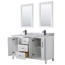 Daria 60" Free Standing Double Vanity Set with MDF Cabinet, Marble Vanity Top, 2 Undermount Sinks, and 2 Framed Mirrors - image 20