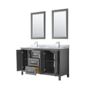 Daria 60" Free Standing Double Vanity Set with MDF Cabinet, Marble Vanity Top, 2 Undermount Sinks, and 2 Framed Mirrors - image 21