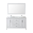 Daria 60" Free Standing Double Vanity Set with MDF Cabinet, Marble Vanity Top, 2 Undermount Sinks, and Framed Mirror - image 7