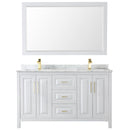 Daria 60" Free Standing Double Vanity Set with MDF Cabinet, Marble Vanity Top, 2 Undermount Sinks, and Framed Mirror - image 8