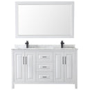 Daria 60" Free Standing Double Vanity Set with MDF Cabinet, Marble Vanity Top, 2 Undermount Sinks, and Framed Mirror - image 10