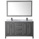 Daria 60" Free Standing Double Vanity Set with MDF Cabinet, Marble Vanity Top, 2 Undermount Sinks, and Framed Mirror - image 13