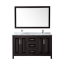 Daria 60" Free Standing Double Vanity Set with MDF Cabinet, Marble Vanity Top, 2 Undermount Sinks, and Framed Mirror - image 16