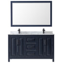 Daria 60" Free Standing Double Vanity Set with MDF Cabinet, Marble Vanity Top, 2 Undermount Sinks, and Framed Mirror - image 17