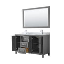 Daria 60" Free Standing Double Vanity Set with MDF Cabinet, Marble Vanity Top, 2 Undermount Sinks, and Framed Mirror - image 21