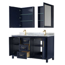 Daria 60" Free Standing Double Vanity Set with MDF Cabinet, Marble Vanity Top, 2 Undermount Sinks, and 2 Medicine Cabinets - image 2