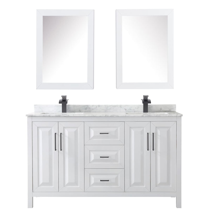 Daria 60" Free Standing Double Vanity Set with MDF Cabinet, Marble Vanity Top, 2 Undermount Sinks, and 2 Medicine Cabinets - image 10