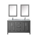 Daria 60" Free Standing Double Vanity Set with MDF Cabinet, Marble Vanity Top, 2 Undermount Sinks, and 2 Medicine Cabinets - image 11