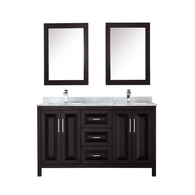 Daria 60" Free Standing Double Vanity Set with MDF Cabinet, Marble Vanity Top, 2 Undermount Sinks, and 2 Medicine Cabinets - image 14
