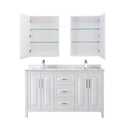 Daria 60" Free Standing Double Vanity Set with MDF Cabinet, Marble Vanity Top, 2 Undermount Sinks, and 2 Medicine Cabinets - image 19