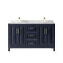 Daria 60" Free Standing Double Vanity Set with MDF Cabinet, Marble Vanity Top, and 2 Undermount Sinks - image 3