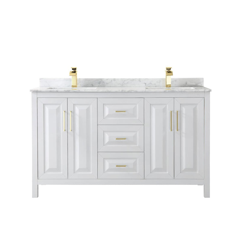Daria 60" Free Standing Double Vanity Set with MDF Cabinet, Marble Vanity Top, and 2 Undermount Sinks - image 7