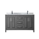 Daria 60" Free Standing Double Vanity Set with MDF Cabinet, Marble Vanity Top, and 2 Undermount Sinks - image 9