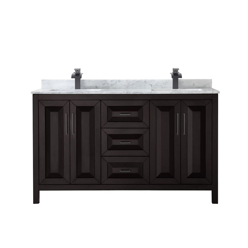 Daria 60" Free Standing Double Vanity Set with MDF Cabinet, Marble Vanity Top, and 2 Undermount Sinks - image 11