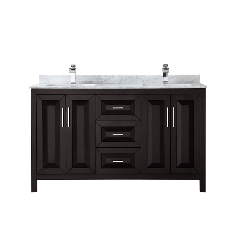Daria 60" Free Standing Double Vanity Set with MDF Cabinet, Marble Vanity Top, and 2 Undermount Sinks - image 12
