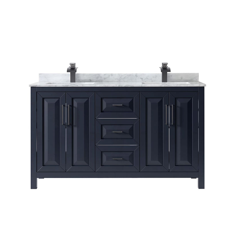 Daria 60" Free Standing Double Vanity Set with MDF Cabinet, Marble Vanity Top, and 2 Undermount Sinks - image 13