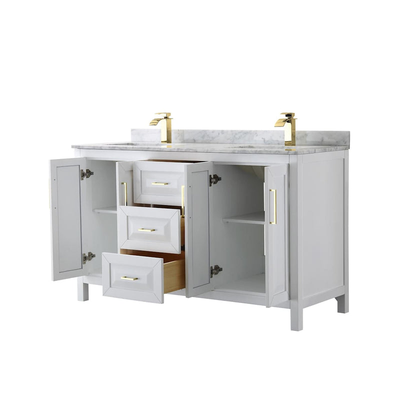 Daria 60" Free Standing Double Vanity Set with MDF Cabinet, Marble Vanity Top, and 2 Undermount Sinks - image 15