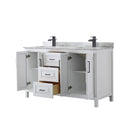 Daria 60" Free Standing Double Vanity Set with MDF Cabinet, Marble Vanity Top, and 2 Undermount Sinks - image 16