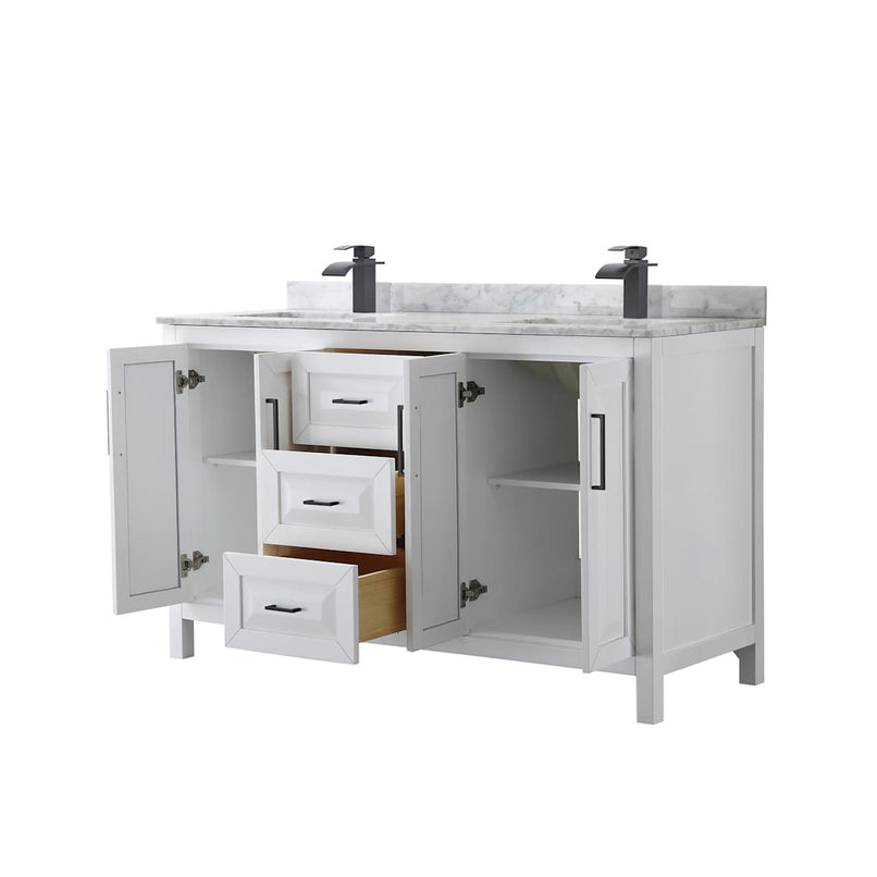 Daria 60" Free Standing Double Vanity Set with MDF Cabinet, Marble Vanity Top, and 2 Undermount Sinks - image 16