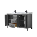 Daria 60" Free Standing Double Vanity Set with MDF Cabinet, Marble Vanity Top, and 2 Undermount Sinks - image 18