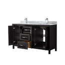 Daria 60" Free Standing Double Vanity Set with MDF Cabinet, Marble Vanity Top, and 2 Undermount Sinks - image 20