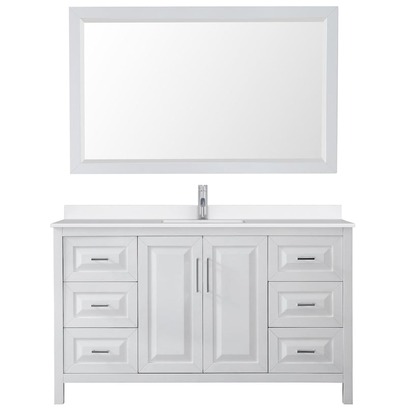 Daria 60" Free Standing Single Basin Vanity Set with Cabinet, Quartz Vanity Top, and Framed Mirror - image 10